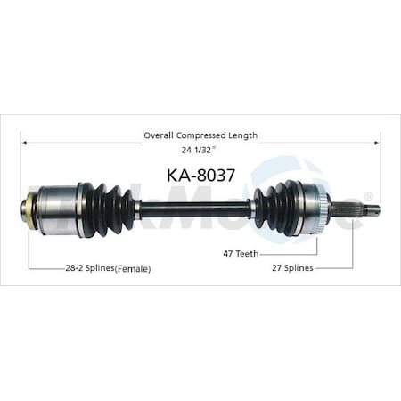 Surtrack Axle Cv Axle Shaft, Ka-8037 KA-8037